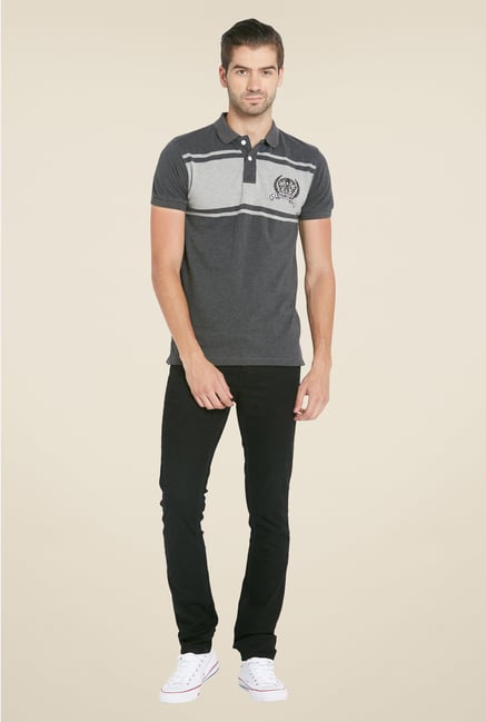 Globus Grey Solid Polo T Shirt Globus Grey Solid Polo T Shirt