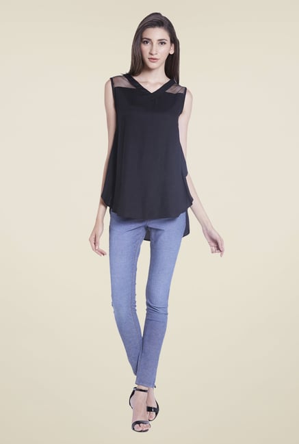 Globus Black Solid Sleeveless Top Globus Black Solid Sleeveless Top