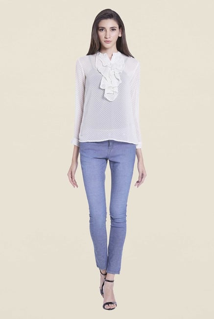 Globus Off White Printed Top Globus Off White Printed Top
