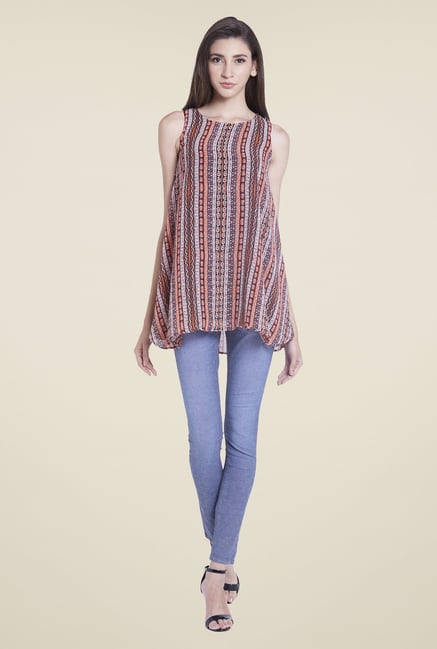 Globus Multicolor Printed Sleeveless Top Globus Multicolor Printed Sleeveless Top