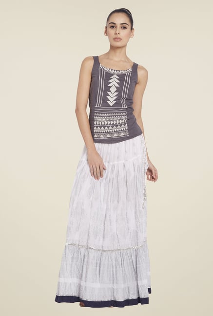 Globus Grey Printed Top Globus Grey Printed Top