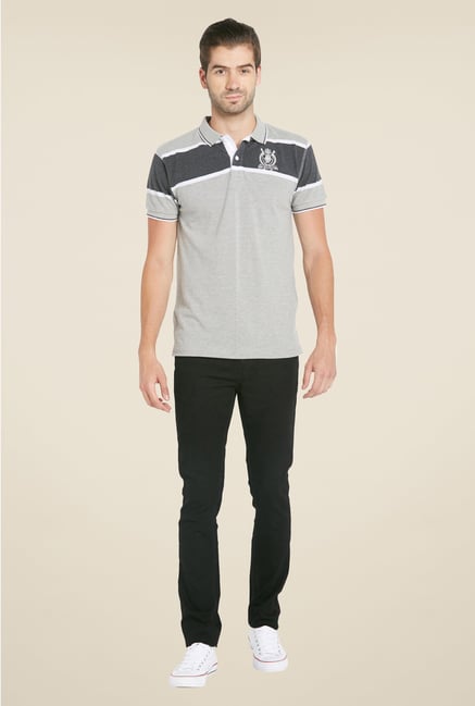 Globus Grey Solid Polo T Shirt Globus Grey Solid Polo T Shirt