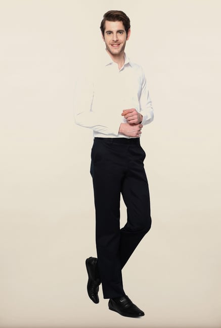 Van Heusen Black Solid Formal Trouser Van Heusen Black Solid Formal Trouser
