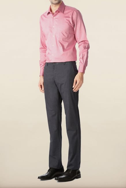 Allen Solly Grey Solid Formal Trouser Allen Solly Grey Solid Formal Trouser