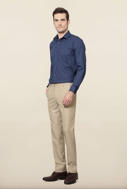 Van Heusen Beige Solid Formal Trouser Van Heusen Beige Solid Formal Trouser