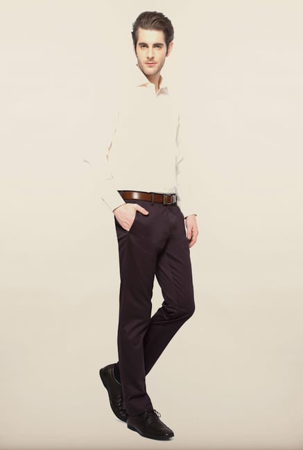 Van Heusen Brown Solid Formal Trouser Van Heusen Brown Solid Formal Trouser