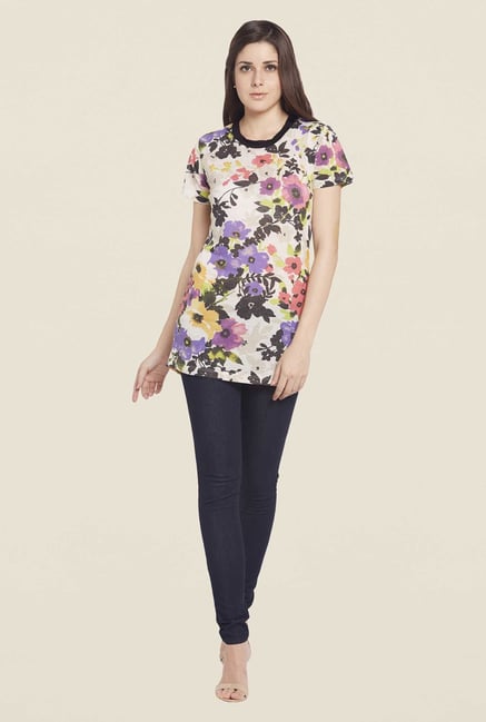 Globus Multicolored Floral Printed Short Sleeve Top Globus Multicolored Floral Printed Short Sleeve Top