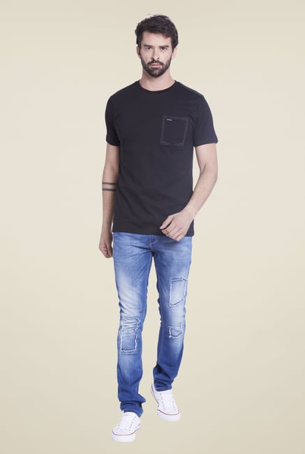 Globus Black Solid T Shirt Globus Black Solid T Shirt