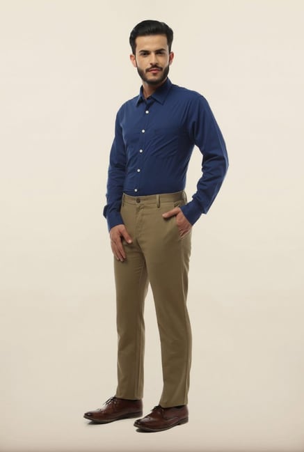 Allen Solly Khaki Solid Formal Trouser Allen Solly Khaki Solid Formal Trouser