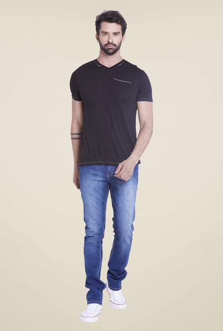 Globus Black Solid T Shirt Globus Black Solid T Shirt