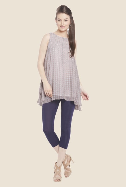 Globus Beige Printed Sheer Tunic Globus Beige Printed Sheer Tunic