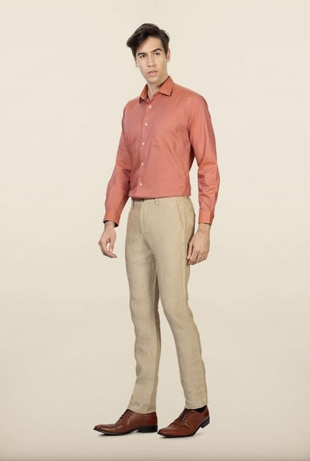 Allen Solly Beige Solid Formal Trouser Allen Solly Beige Solid Formal Trouser