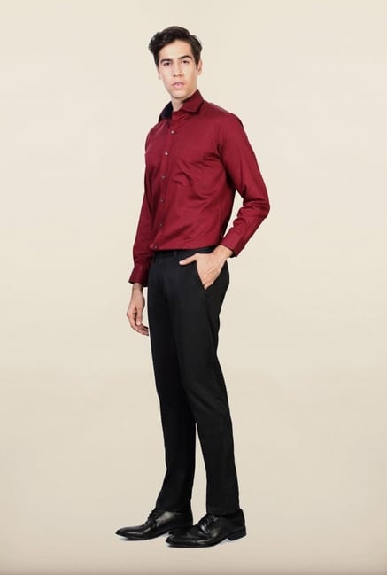 Allen Solly Grey Solid Formal Trouser Allen Solly Grey Solid Formal Trouser