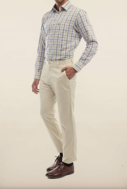 Allen Solly White Solid Formal Trouser Allen Solly White Solid Formal Trouser