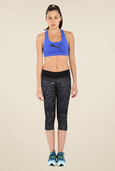 Puma Dark Grey Printed Capris Puma Dark Grey Printed Capris