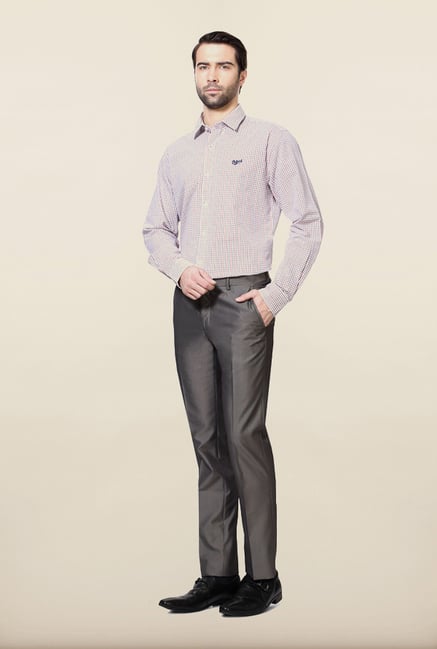 Van Heusen Grey Solid Formal Trouser Van Heusen Grey Solid Formal Trouser