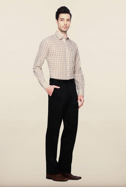 Van Heusen Black Solid Formal Trouser Van Heusen Black Solid Formal Trouser