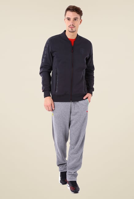 Puma Black Solid Cotton Jacket Puma Black Solid Cotton Jacket