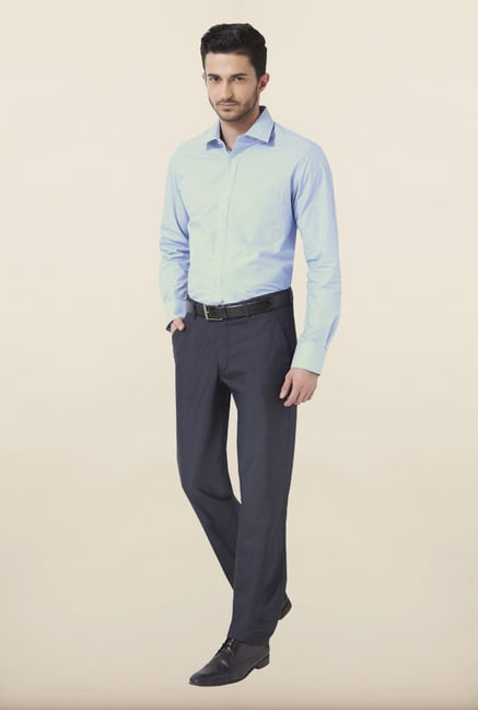Peter England Grey Solid Formal Trouser Peter England Grey Solid Formal Trouser
