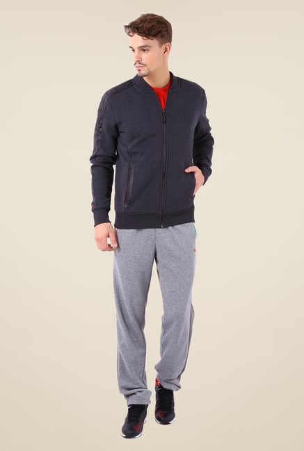 Puma Dark Grey Solid Jacket Puma Dark Grey Solid Jacket