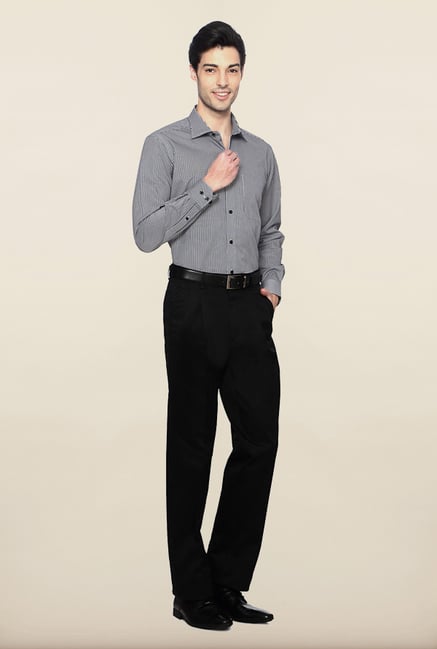 Van Heusen Black Solid Formal Trouser Van Heusen Black Solid Formal Trouser