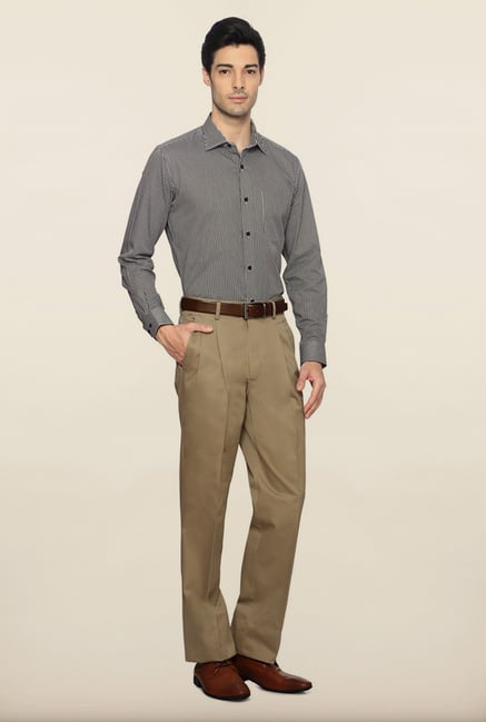 Van Heusen Khaki Solid Formal Trouser Van Heusen Khaki Solid Formal Trouser