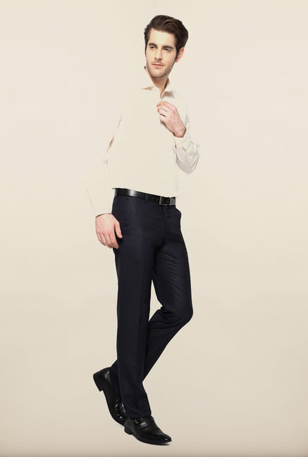Van Heusen Navy Solid Formal Trouser Van Heusen Navy Solid Formal Trouser