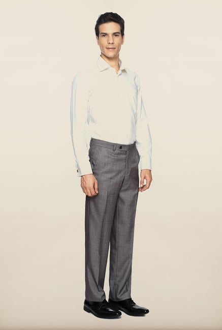 Van Heusen Grey Solid Formal Trouser Van Heusen Grey Solid Formal Trouser