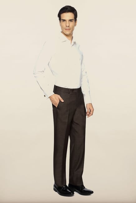 Van Heusen Brown Solid Formal Trouser Van Heusen Brown Solid Formal Trouser