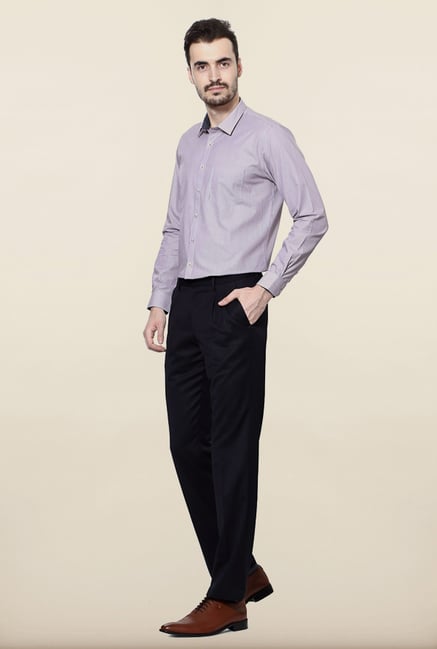 Van Heusen Navy Solid Formal Trouser Van Heusen Navy Solid Formal Trouser