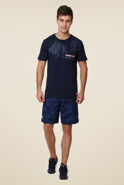 Puma Navy Printed Sports Shorts Puma Navy Printed Sports Shorts