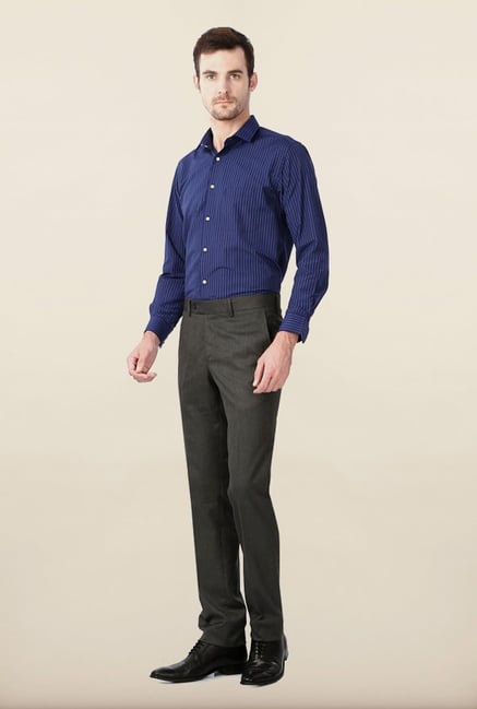 University of Oxford Grey Solid Formal Trouser University of Oxford Grey Solid Formal Trouser