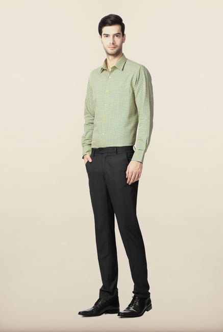 Peter England Grey Solid Formal Trouser Peter England Grey Solid Formal Trouser