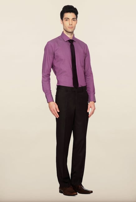 Van Heusen Brown Solid Formal Trouser Van Heusen Brown Solid Formal Trouser