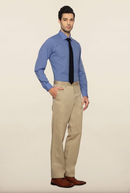 Van Heusen Beige Solid Formal Trouser Van Heusen Beige Solid Formal Trouser