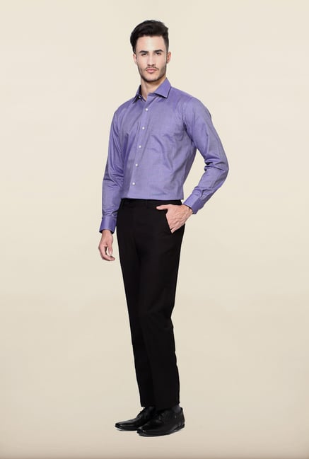 Peter England Black Solid Formal Trouser Peter England Black Solid Formal Trouser