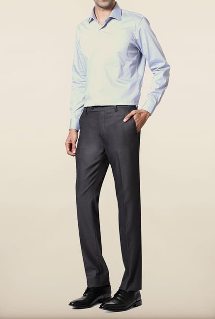 Van Heusen Grey Solid Formal Trouser Van Heusen Grey Solid Formal Trouser