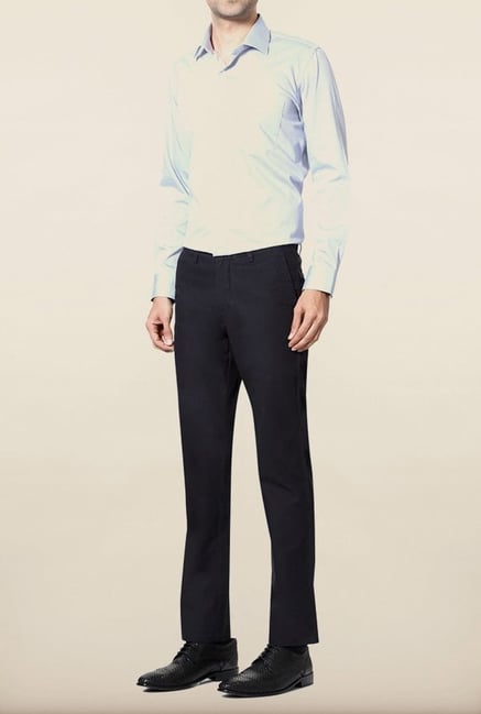 Allen Solly Black Solid Formal Trouser Allen Solly Black Solid Formal Trouser