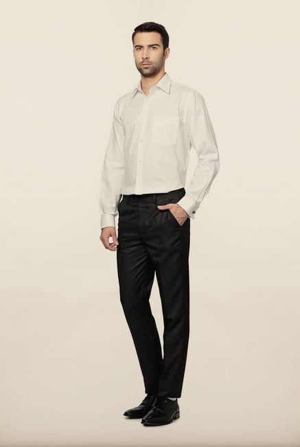 Peter England Grey Solid Formal Trouser Peter England Grey Solid Formal Trouser