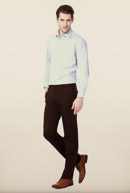 Van Heusen Brown Solid Formal Trouser Van Heusen Brown Solid Formal Trouser
