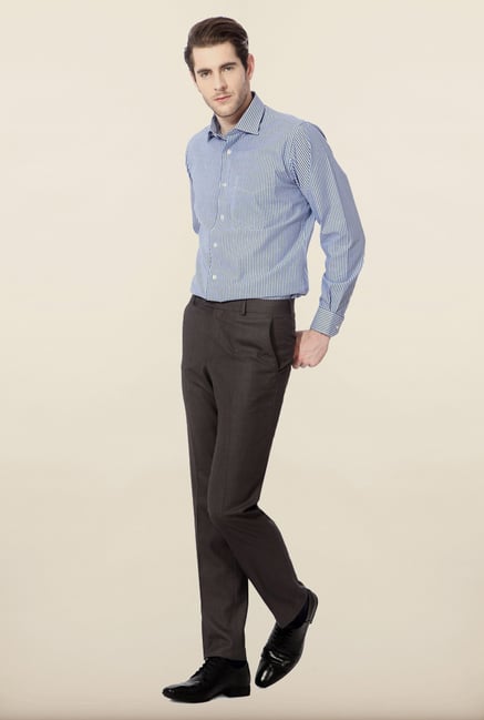 Van Heusen Grey Solid Formal Trouser Van Heusen Grey Solid Formal Trouser
