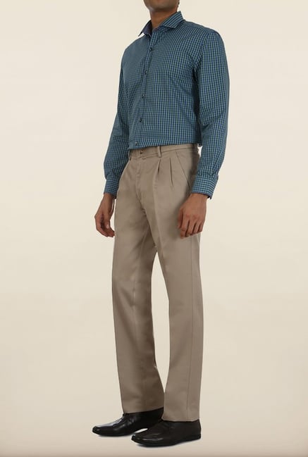 Allen Solly Khaki Solid Formal Trouser Allen Solly Khaki Solid Formal Trouser