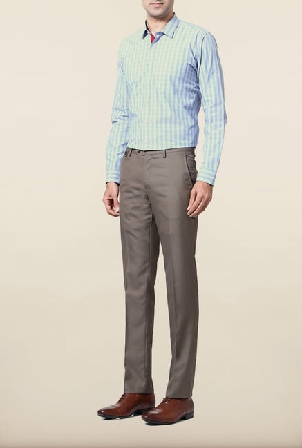 Van Heusen Grey Solid Formal Trouser Van Heusen Grey Solid Formal Trouser