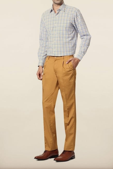 Allen Solly Khaki Solid Formal Trouser Allen Solly Khaki Solid Formal Trouser