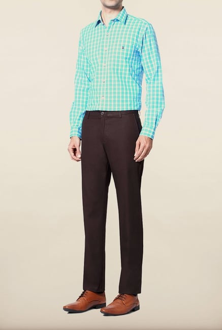 Allen Solly Brown Solid Formal Trouser Allen Solly Brown Solid Formal Trouser