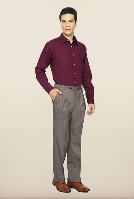 Van Heusen Grey Solid Formal Trouser Van Heusen Grey Solid Formal Trouser