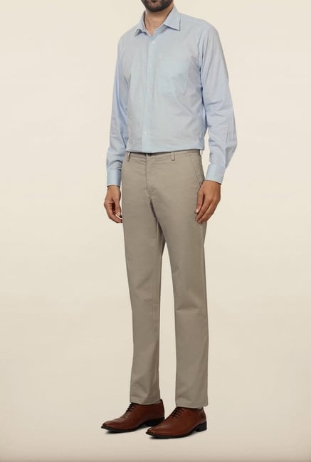 Allen Solly Grey Solid Formal Trouser Allen Solly Grey Solid Formal Trouser
