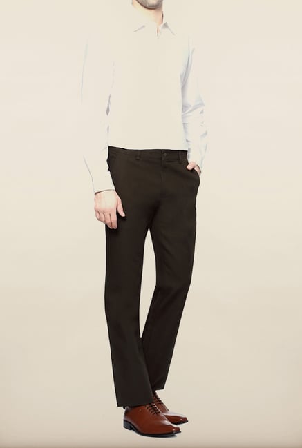 Van Heusen Brown Solid Formal Trouser Van Heusen Brown Solid Formal Trouser