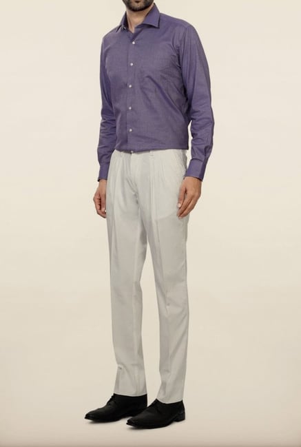 Allen Solly White Solid Formal Trouser Allen Solly White Solid Formal Trouser