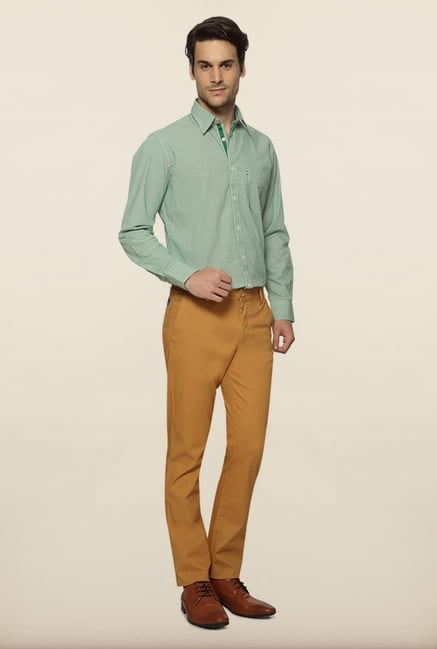 Allen Solly Khaki Solid Formal Trouser Allen Solly Khaki Solid Formal Trouser